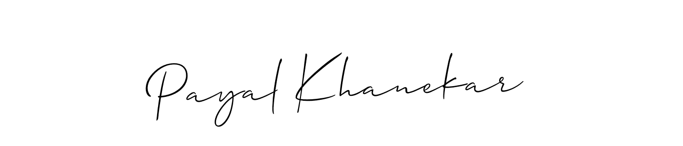 The best way (Allison_Script) to make a short signature is to pick only two or three words in your name. The name Payal Khanekar include a total of six letters. For converting this name. Payal Khanekar signature style 2 images and pictures png