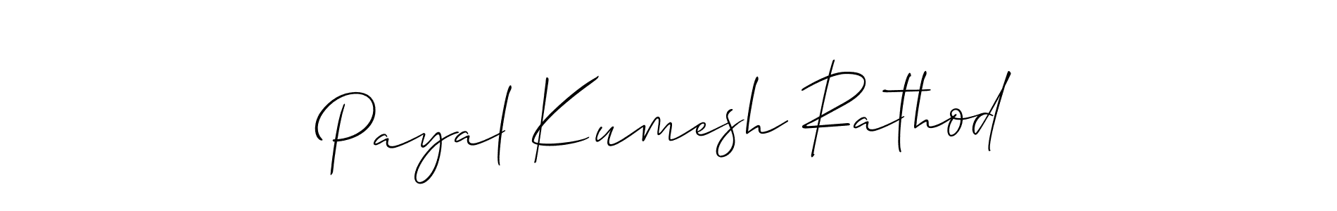 Payal Kumesh Rathod stylish signature style. Best Handwritten Sign (Allison_Script) for my name. Handwritten Signature Collection Ideas for my name Payal Kumesh Rathod. Payal Kumesh Rathod signature style 2 images and pictures png