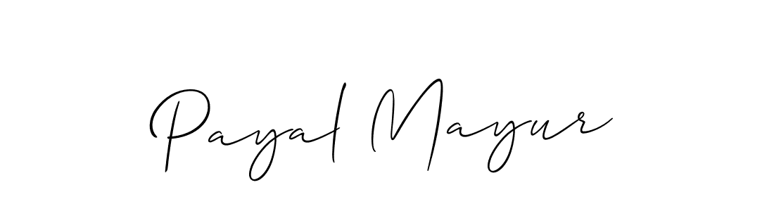 Also we have Payal Mayur name is the best signature style. Create professional handwritten signature collection using Allison_Script autograph style. Payal Mayur signature style 2 images and pictures png