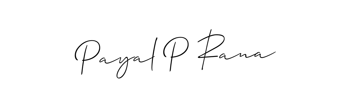 Also You can easily find your signature by using the search form. We will create Payal P Rana name handwritten signature images for you free of cost using Allison_Script sign style. Payal P Rana signature style 2 images and pictures png