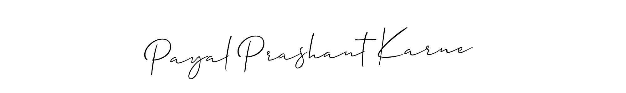 This is the best signature style for the Payal Prashant Karne name. Also you like these signature font (Allison_Script). Mix name signature. Payal Prashant Karne signature style 2 images and pictures png