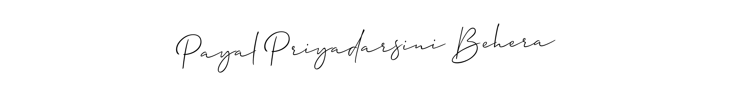 Design your own signature with our free online signature maker. With this signature software, you can create a handwritten (Allison_Script) signature for name Payal Priyadarsini Behera. Payal Priyadarsini Behera signature style 2 images and pictures png