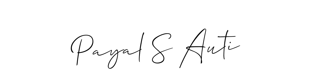 The best way (Allison_Script) to make a short signature is to pick only two or three words in your name. The name Payal S Auti include a total of six letters. For converting this name. Payal S Auti signature style 2 images and pictures png