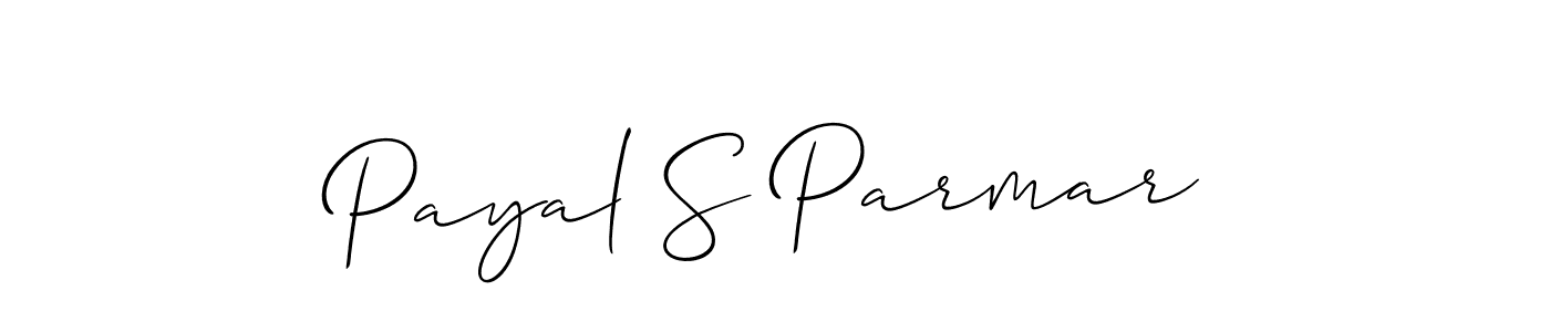 Allison_Script is a professional signature style that is perfect for those who want to add a touch of class to their signature. It is also a great choice for those who want to make their signature more unique. Get Payal S Parmar name to fancy signature for free. Payal S Parmar signature style 2 images and pictures png