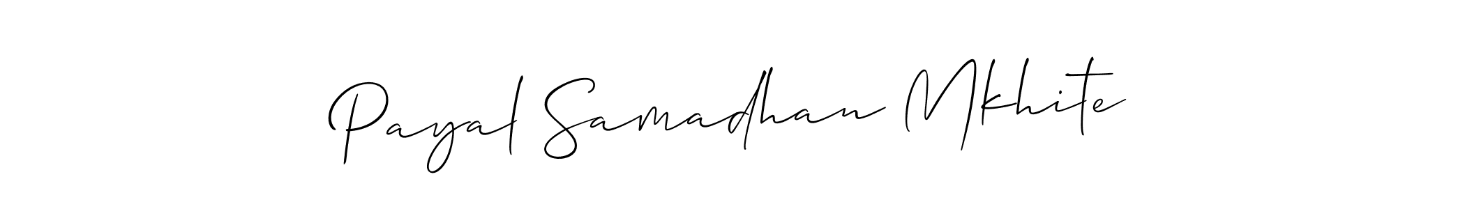Use a signature maker to create a handwritten signature online. With this signature software, you can design (Allison_Script) your own signature for name Payal Samadhan Mkhite. Payal Samadhan Mkhite signature style 2 images and pictures png