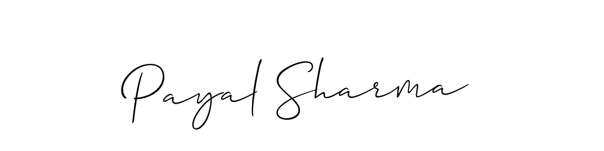 Make a beautiful signature design for name Payal Sharma. With this signature (Allison_Script) style, you can create a handwritten signature for free. Payal Sharma signature style 2 images and pictures png