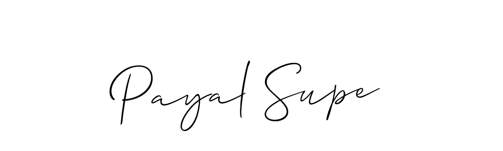 The best way (Allison_Script) to make a short signature is to pick only two or three words in your name. The name Payal Supe include a total of six letters. For converting this name. Payal Supe signature style 2 images and pictures png