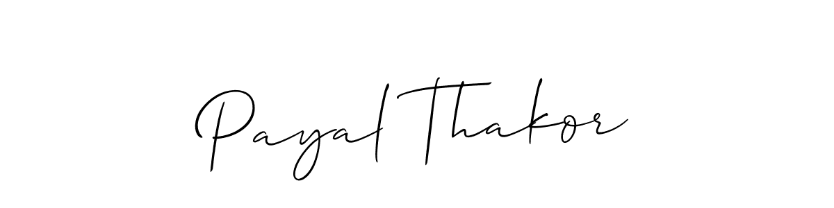 Design your own signature with our free online signature maker. With this signature software, you can create a handwritten (Allison_Script) signature for name Payal Thakor. Payal Thakor signature style 2 images and pictures png