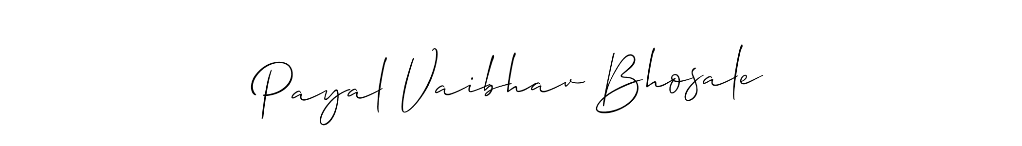 Similarly Allison_Script is the best handwritten signature design. Signature creator online .You can use it as an online autograph creator for name Payal Vaibhav Bhosale. Payal Vaibhav Bhosale signature style 2 images and pictures png