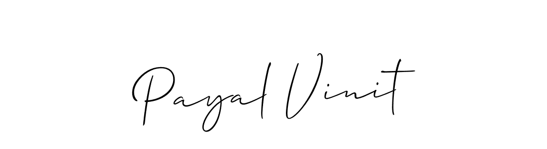 How to Draw Payal Vinit signature style? Allison_Script is a latest design signature styles for name Payal Vinit. Payal Vinit signature style 2 images and pictures png