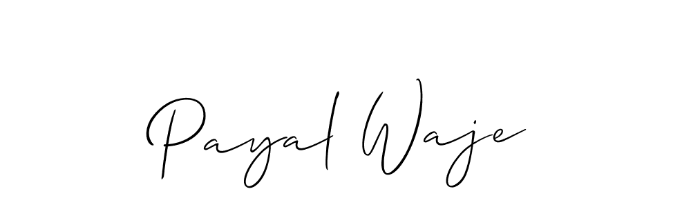 The best way (Allison_Script) to make a short signature is to pick only two or three words in your name. The name Payal Waje include a total of six letters. For converting this name. Payal Waje signature style 2 images and pictures png