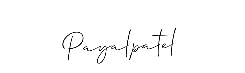 Create a beautiful signature design for name Payalpatel. With this signature (Allison_Script) fonts, you can make a handwritten signature for free. Payalpatel signature style 2 images and pictures png