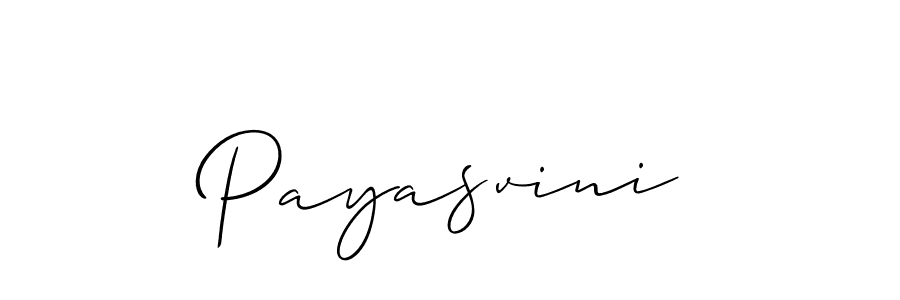 Use a signature maker to create a handwritten signature online. With this signature software, you can design (Allison_Script) your own signature for name Payasvini. Payasvini signature style 2 images and pictures png