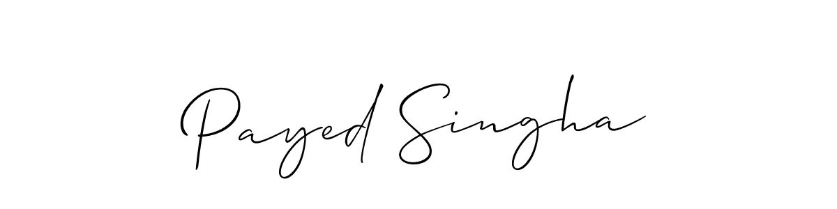 The best way (Allison_Script) to make a short signature is to pick only two or three words in your name. The name Payed Singha include a total of six letters. For converting this name. Payed Singha signature style 2 images and pictures png