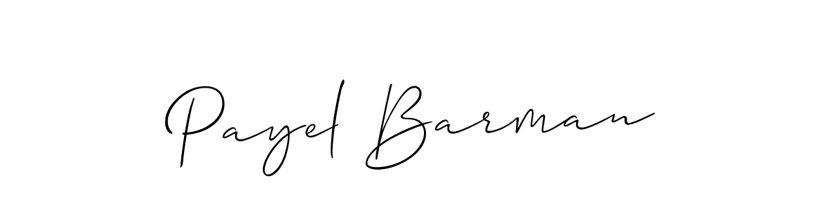 Create a beautiful signature design for name Payel Barman. With this signature (Allison_Script) fonts, you can make a handwritten signature for free. Payel Barman signature style 2 images and pictures png