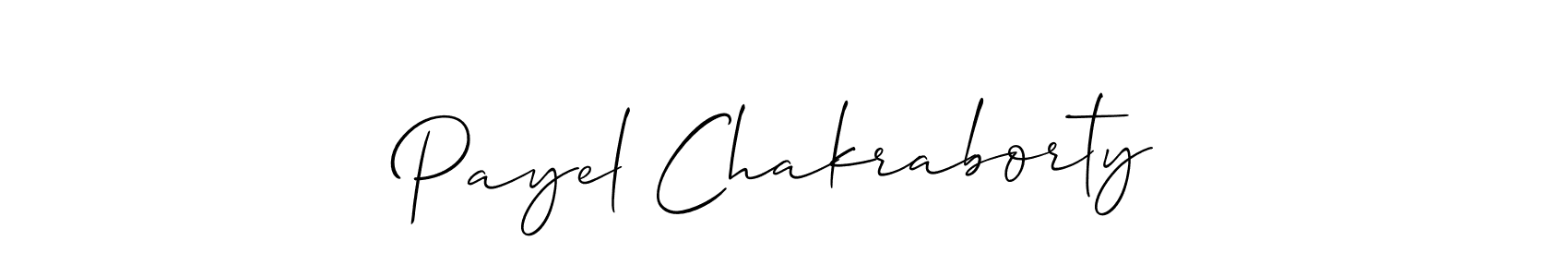 Use a signature maker to create a handwritten signature online. With this signature software, you can design (Allison_Script) your own signature for name Payel Chakraborty. Payel Chakraborty signature style 2 images and pictures png