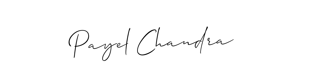 How to make Payel Chandra name signature. Use Allison_Script style for creating short signs online. This is the latest handwritten sign. Payel Chandra signature style 2 images and pictures png