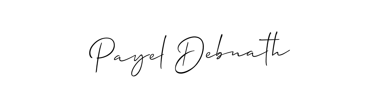 Payel Debnath stylish signature style. Best Handwritten Sign (Allison_Script) for my name. Handwritten Signature Collection Ideas for my name Payel Debnath. Payel Debnath signature style 2 images and pictures png