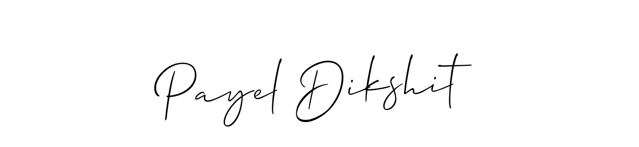 Use a signature maker to create a handwritten signature online. With this signature software, you can design (Allison_Script) your own signature for name Payel Dikshit. Payel Dikshit signature style 2 images and pictures png