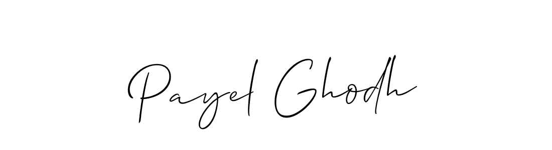 Design your own signature with our free online signature maker. With this signature software, you can create a handwritten (Allison_Script) signature for name Payel Ghodh. Payel Ghodh signature style 2 images and pictures png