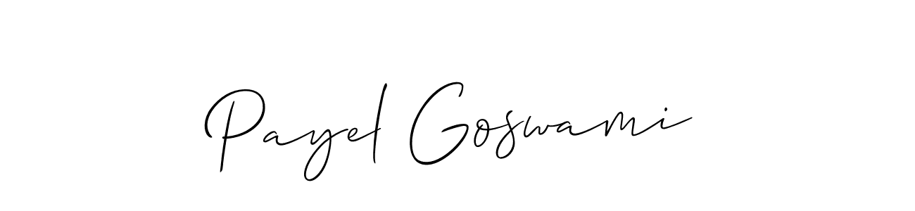 if you are searching for the best signature style for your name Payel Goswami. so please give up your signature search. here we have designed multiple signature styles  using Allison_Script. Payel Goswami signature style 2 images and pictures png