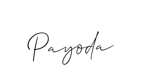 How to Draw Payoda signature style? Allison_Script is a latest design signature styles for name Payoda. Payoda signature style 2 images and pictures png