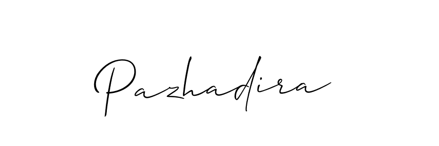 You should practise on your own different ways (Allison_Script) to write your name (Pazhadira) in signature. don't let someone else do it for you. Pazhadira signature style 2 images and pictures png