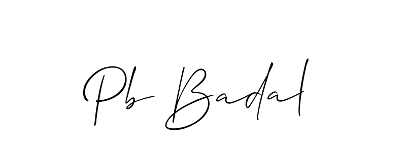 It looks lik you need a new signature style for name Pb Badal. Design unique handwritten (Allison_Script) signature with our free signature maker in just a few clicks. Pb Badal signature style 2 images and pictures png