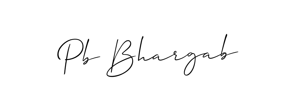 Similarly Allison_Script is the best handwritten signature design. Signature creator online .You can use it as an online autograph creator for name Pb Bhargab. Pb Bhargab signature style 2 images and pictures png