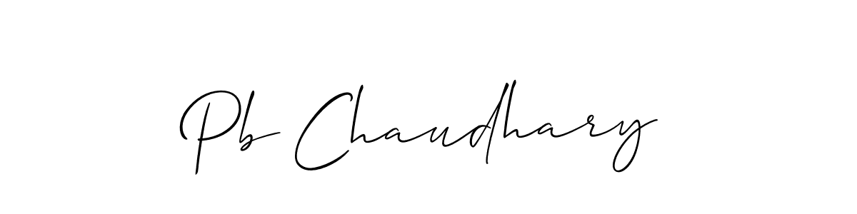 Use a signature maker to create a handwritten signature online. With this signature software, you can design (Allison_Script) your own signature for name Pb Chaudhary. Pb Chaudhary signature style 2 images and pictures png
