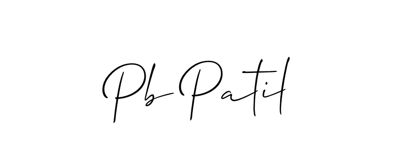 Use a signature maker to create a handwritten signature online. With this signature software, you can design (Allison_Script) your own signature for name Pb Patil. Pb Patil signature style 2 images and pictures png