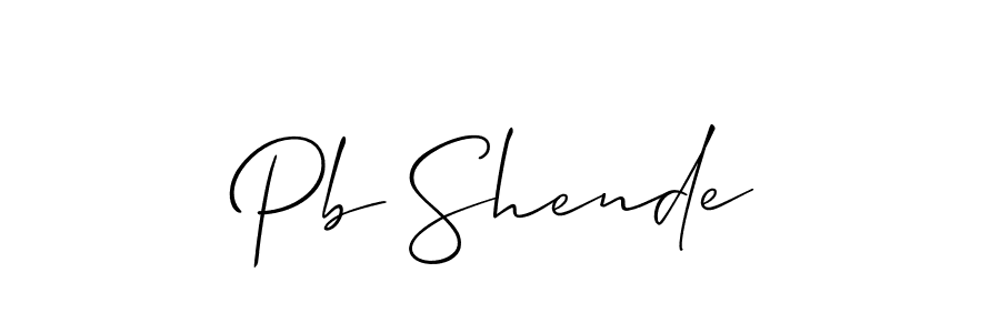 Also we have Pb Shende name is the best signature style. Create professional handwritten signature collection using Allison_Script autograph style. Pb Shende signature style 2 images and pictures png