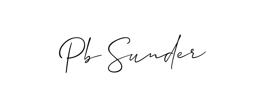 Allison_Script is a professional signature style that is perfect for those who want to add a touch of class to their signature. It is also a great choice for those who want to make their signature more unique. Get Pb Sunder name to fancy signature for free. Pb Sunder signature style 2 images and pictures png