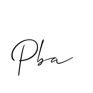 Make a beautiful signature design for name Pba. With this signature (Allison_Script) style, you can create a handwritten signature for free. Pba signature style 2 images and pictures png