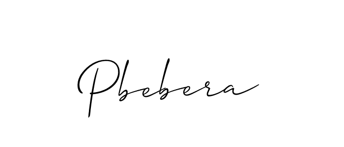 Use a signature maker to create a handwritten signature online. With this signature software, you can design (Allison_Script) your own signature for name Pbebera. Pbebera signature style 2 images and pictures png