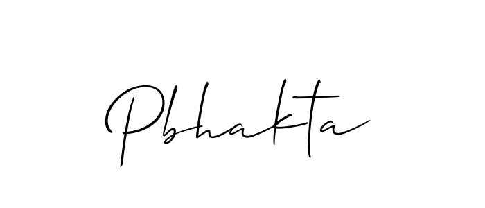 Make a beautiful signature design for name Pbhakta. With this signature (Allison_Script) style, you can create a handwritten signature for free. Pbhakta signature style 2 images and pictures png