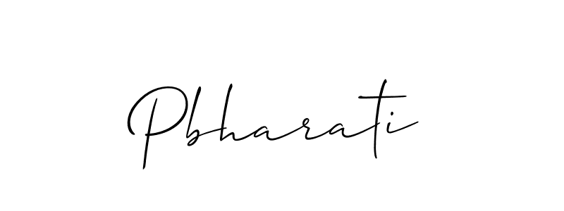Create a beautiful signature design for name Pbharati. With this signature (Allison_Script) fonts, you can make a handwritten signature for free. Pbharati signature style 2 images and pictures png