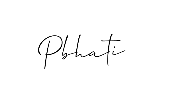 Use a signature maker to create a handwritten signature online. With this signature software, you can design (Allison_Script) your own signature for name Pbhati. Pbhati signature style 2 images and pictures png