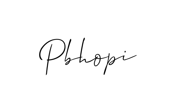 Design your own signature with our free online signature maker. With this signature software, you can create a handwritten (Allison_Script) signature for name Pbhopi. Pbhopi signature style 2 images and pictures png