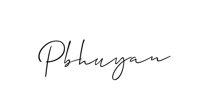 Also we have Pbhuyan name is the best signature style. Create professional handwritten signature collection using Allison_Script autograph style. Pbhuyan signature style 2 images and pictures png