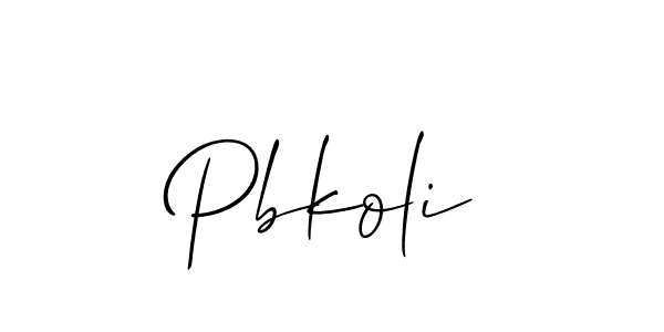 Make a beautiful signature design for name Pbkoli. With this signature (Allison_Script) style, you can create a handwritten signature for free. Pbkoli signature style 2 images and pictures png