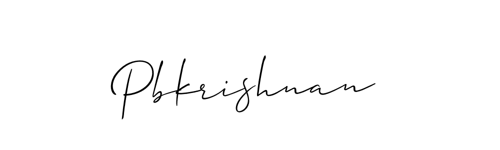 Make a beautiful signature design for name Pbkrishnan. With this signature (Allison_Script) style, you can create a handwritten signature for free. Pbkrishnan signature style 2 images and pictures png