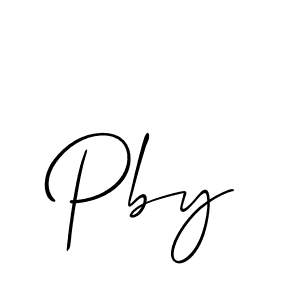 Design your own signature with our free online signature maker. With this signature software, you can create a handwritten (Allison_Script) signature for name Pby. Pby signature style 2 images and pictures png