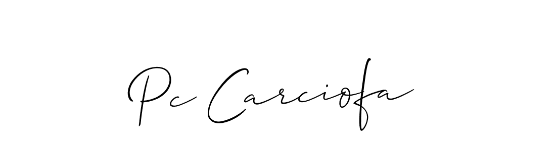 How to make Pc Carciofa name signature. Use Allison_Script style for creating short signs online. This is the latest handwritten sign. Pc Carciofa signature style 2 images and pictures png