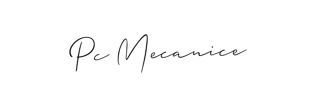 Also You can easily find your signature by using the search form. We will create Pc Mecanice name handwritten signature images for you free of cost using Allison_Script sign style. Pc Mecanice signature style 2 images and pictures png