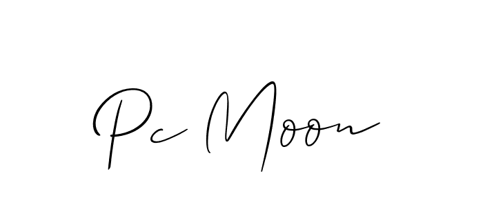 Make a beautiful signature design for name Pc Moon. With this signature (Allison_Script) style, you can create a handwritten signature for free. Pc Moon signature style 2 images and pictures png