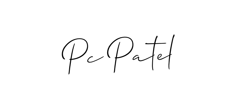 Also You can easily find your signature by using the search form. We will create Pc Patel name handwritten signature images for you free of cost using Allison_Script sign style. Pc Patel signature style 2 images and pictures png