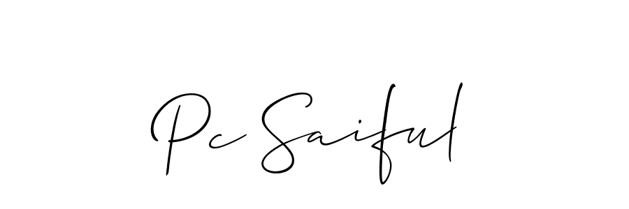Make a beautiful signature design for name Pc Saiful. Use this online signature maker to create a handwritten signature for free. Pc Saiful signature style 2 images and pictures png