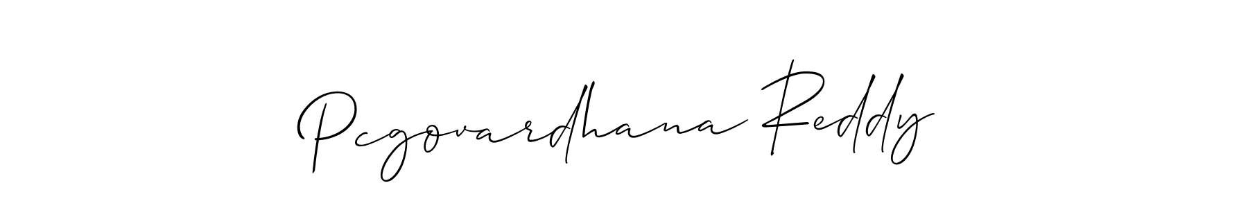 You should practise on your own different ways (Allison_Script) to write your name (Pcgovardhana Reddy) in signature. don't let someone else do it for you. Pcgovardhana Reddy signature style 2 images and pictures png