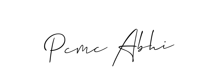 How to Draw Pcmc Abhi signature style? Allison_Script is a latest design signature styles for name Pcmc Abhi. Pcmc Abhi signature style 2 images and pictures png
